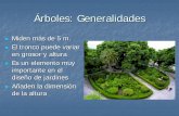Árboles: Generalidades - EDUCARM · Árboles: Generalidades ... ACCIÓN DEL VIENTO (infiltración en el interior y pérdidas por conductividad) REDUCCIÓN DE LA TEMPERATURA