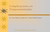 Complicaciones en Traqueotomizados - Dr José María ... en... · Falso Pasaje Colocación de la cánula fuera de la traquea Anterior o lateralmente a la traquea. A través de la