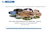 PLAN OPERATIVO ANUAL 2013 DIRECCIÓN DE … · - 0 - plan operativo anual 2013 direcciÓn ministerio de agricultura, ganaderÍa y alimentaciÓn de planeamiento julio 2012