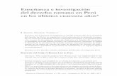 Enseñanza e investigación del derecho romano en Perú en los … · 2018-09-27 · Gambaro, A. y sacco, r., Sistemi giuridici comparati, Torino, Utet, 2002, 15-18. Revista de deRecho