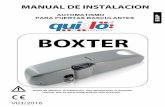 BOXTER - quikoitaly.com MANUALS/13 BOXTER/BOXTER... · Microswitch excéntrica C Tornillo excentrico M1 M2 Cerrar la puerta. Posicionar el diente de rueda (C) de modo que toque la