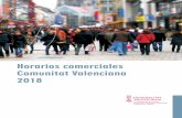 Horarios comerciales. Comunitat Valenciana 2018 · Valenciana (DOCV núm. 6488, de 25 de marzo). Artículos 17 a 23. Artículos 17 a 23. Ley 18/2014, de 15 de octubre, de aprobación