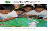 GEÓLOGOS DEL MUNDO WORL GEOLOGISTS - icog.es · Foto portada: Exposición de trabajos de un taller de educación ambiental en centros escolares de Intibucá, Honduras, tema "El agua,