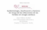 Epidemiología, clasificación y factores de riesgo de las ... · Epidemiología, clasificación y factores de riesgo de las infecciones de las heridas en cirugía cardiaca Juan Gálvez