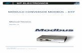 MÓDULO CONVERSOR MODBUS - mpelectronics.info tecnico v1.1... · Versión 1.1 – Mejoras en la comunicación por Ethernet (Protocolos DTP y ModBus-TCP). Correcciones de Correcciones