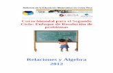 Relaciones y Álgebra 2012 - reformamatematica.net · ficación de patrones, son propios de los primeros niveles de algebrización, y como hemos visto se pueden, y deben, iniciar
