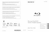 Blu-ray Disc/DVD Home Theatre System - Sony DE · Blu-ray Disc/DVD Home Theatre System Manual de instrucciones Mode d’emploi Bedienungsanleitung Gebruiksaanwijzing FR DE NL ES.