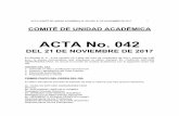 ACTA No. 042 - unilibre.edu.co · calificÓ por tanto (1.0), y esa fuÉ mi nota del segundo corte. mi nota del primer corte, habÍa sido (4.0). no pedÍ un segundo calificador para