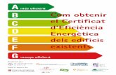Com obtenir el Certificat d’Eficiència Energètica dels ...€¦ · consum tindrà una A i un de molt poc eficient una G. - Emissions de CO 2 en Kg/m2 • any, derivades del consum