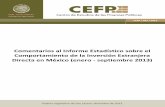 Comentarios al Informe Estadístico sobre el Comportamiento ... · “Comentarios al Informe Estadístico sobre el Comportamiento de la Inversión Extranjera Directa en México (enero-septiembre