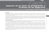 Impacto de las NIIF en el Impuesto a la Renta de las Empresas de las NIIF... · PDF fileen las normas tributarias a las normas contables se mantendrían vigentes luego de la entrada