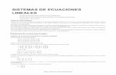 SISTEMAS DE ECUACIONES LINEALES - Sistemas de ecuaciones lineales Sistema de ecuaciones lineales en