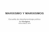 MARXISMO Y MARXISMOS · MARXISMO Y MARXISMOS Escuelita de (des)Aprendizaje político La Vorágine Febrero-Marzo, 2015