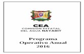 Programa Operativo Anual 2016 - cea.nayarit.gob.mx · del Programa Operativo Anual 2016, que se clasifica por área de acuerdo a la estructura orgánica de la Comisión Estatal de