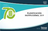 PLANIFICACIÓN INSTITUCIONAL 2019 · segunda lengua (estudiantes y profesores) Estimular el emprendimiento Plan de Investigación y Extensión Prioridades / Compromisos 2019 PMI: