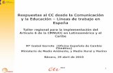 Respuestas al CC desde la Comunicación y la Educación Œ ... · Respuestas al CC desde la Comunicación y la Educación Œ Líneas de trabajo en Espaæa Taller regional para la