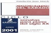 JUNIO 2001 PRIMER CONCIERTO · 2016-11-21 · SEGUNDO CONCIERTO SÁBADO, 9 DE JUNIO DE 2001 PROGRAMA Sergei Prokofie (1891-1953v ) Sonata n° 4 en Do menor Op, . 29 (1917) Allegro