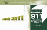 Estadística 911 * Inicio de cursos 2010-2011 * Educación Superiorplaneacion.uaemex.mx/docs/ES_Inicio10-11.pdf · 2018-02-15 · SEP, Estadística 911, inicio de cursos, varios años.
