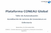 Plataforma CONEAU Global · 2018-11-14 · Plataforma CONEAU Global Taller de Autoevaluación Acreditación de carreras de Licenciatura en Enfermería 1 Buenos Aires, 11 y 12 de octubre