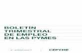 EN LAS PYMES - cepyme.es · la demanda de empleo de las empresas de menos de 10 trabajadores. 2 Empleo en las pymes 2.2 Dinámica comparativa de la afiliación. De 1 a 9 De 10 a 49
