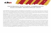 PROGRAMA ELECTORAL SABIÑANIGO ELECCIONES …€¦ · PROGRAMA ELECTORAL SABIÑANIGO ELECCIONES MUNICIPALES 2019 Sostenibilidad, derechos sociales e igualdad en la diversidad son