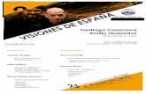 Santiago Casanova Emilio GranadosVisiones de España - Visioni di Spagna Il programma che i pianisti Santiago Casanova ed Emilio Granados affrontano in questo concerto ha come punto