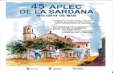 portalsardanista.cat · 2019-06-03 · dissabte, 5 d'octubre a les 18 hores - revetlla d'aplec - parc de can campassol bali-ada de sardanes amb la cobia sant jordi ciutat de barcelona