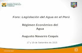 Régimen Económico del Agua Augusto Navarro …...•Retribuciones económicas y tarifas Los titulares de los derechos de uso de agua están obligados a contribuir al uso sostenible