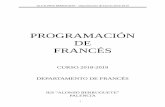 PROGRAMACIÓN DE FRANCÉSiesalonsoberruguete.centros.educa.jcyl.es/sitio/...frances__2018-2019.pdf · I.E.S ALONSO BERRUGUETE - Departamento de francés 2018-2019 7 1. TEMPORALIZACIÓN