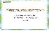 Nuevas Adquisiciones · 2019-08-09 · Nuevas Adquisiciones Hemeroteca 4 Vol. 53 No. 171 Enero-Junio 2018 Presupuesto participativo podría fortalecer la gobernanza en Medellín.