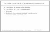Lección 6: Ejemplos de programación con semáforoswebdiis.unizar.es/asignaturas/pscd/lib/exe/fetch.php?media=contenidos:... · •Un semáforo binario para asegurar la ejecución