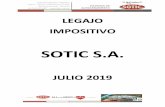 SOTIC S.A.SOTIC S.A. cuenta con un Certificado de no retención y no percepción otorgado por la Dirección General de Rentas de la provincia de Corrientes, el día 18/03/2018, vigente