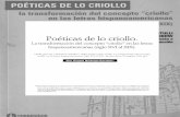 La transformación del concepto “criollo” en las letras … · 2016-10-27 · Flor Ángela Buitrago Escobar* Poéticas de lo criollo. La transformación del concepto “criollo”