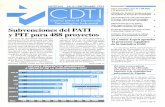 Subvenciones del PAT! y PIT para 488 proyectos;1]eshorizonte2020.cdti.es/recursos/publicaciones/archivos/19973... · _ 4= El Centro para el Desarrollo Tecno lógico Industrial (CDTI)
