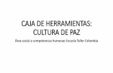 CAJA DE HERRAMIENTAS: CULTURA DE PAZredescuelastaller.com/tercer-encuentro/presentaciones/Presentacion... · ¿Qué es la Caja de Herramientas? OBJETIVO: Fortalecer a las comunidades