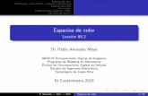 Lecci on 08.2 Dr.Pablo Alvarado Moya · Espacios de color Triest mulos, cromaticidad y sistemas colorim etricos Espacios para CGI Percepci on Codi caci on de im agenes y v deo Interfaces