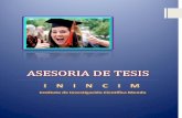 ASESORIA DE TESIS - inincim.com · integral en la elaboración de Tesis, Tesinas y Monografías para el grado académico de pregrado y postgrado, ... inicio de la asesoría (firma
