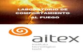 LABORATORIO DE COMPORTAMIENTO AL FUEGO · AITEX dispone, entre otros, de un Laboratorio de Comportamiento al Fuego. Este Laboratorio ofrece ensayos de diversos tipos de materiales
