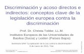Discriminación y acoso directos e indirectos: conceptos ... · Estructura de la presentación ... ejemplo, en la Carta de los Derechos Fundamentales, legislación del mercado interior,