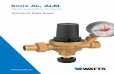 Serie AL, ALM...2 Watts Water Technologies, Inc. ALIMAT Válvula automática de llenado. Cuenta con válvula de retención, cierre manual, filtro de acero inoxidable y tornillo de
