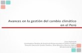 Avances en la gestión del cambio climático en el Perú · Dirección General de Cambio Climático, Desertificación y Recursos Hídricos Ministerio del Ambiente. PERÚ, PAÍS VULNERABLE