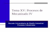 Tema XV: Procesos de Mecanizado IV - UDClim.ii.udc.es/docencia/din-proind/docs/TemaXV.pdfMuelas abrasivas Tipos de rectificadoras Factores de corte en el rectificado Cálculo de tiempos