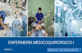 ENFERMERÍA MEDICOQUIRÚRGICO I · 2018-05-07 · LA ENFERMERÍA MEDICOQUIRÚRGICA Es la promoción de la salud, la asistencia sanitaria y el cuidado de la enfermedad de los adultos