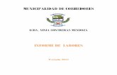 INFORME DE LABORES - Cor/Informe de labores...¢  INFORME DE LABORES Periodo 2012 - 2 - Cap£­tulo I