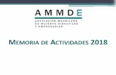 DE ACTIVIDADES 2018 - ammde.esammde.es/wp-content/uploads/2019/11/MEMORIA-DE-ACTIVIDADES-2018.pdf• Identificar las barreras existentes para el acceso de mujeres a cargos directivos