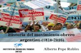 Historia del movimiento obrero argentino · Historia del movimiento obrero argentino (1810-2016) Había una vez... un país pequeño y bastante vacío Argentina en 1810/1850 . El