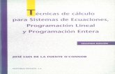 Tecnicas de C´ alculo´ · Tecnicas de C´ alculo´ para Sistemas de Ecuaciones, Programacion Lineal y Programaci´ on´ Entera C´odigos en FORTRAN y C con Aplicaciones de Sistemas