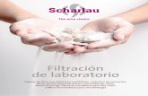 Filtración de laboratorio · 2016-07-02 · Scharlab suministra una membrana de filtración de nitrato de celulosa de alta calidad con 47mm Ø. 0,45 m, con cuadrículo para facilitar