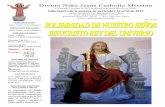 Divino Niño Jesús Catholic Mission · 2019-11-23 · REFLEXION SOBRE LAS LECTURAS DE LA SOLEMNIDAD DE NUESTRO SEÑOR JESUCRISTO REY DEL UNIVERSO 2 Samuel 5, 1-3 / Salmo 121 / Colosenses