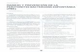 MANEJO Y PREVENCION DE LA PERlTONITIS BACTERlANA ...repebis.upch.edu.pe/articulos/ead/v6n4/a5.pdf · PERlTONITIS BACTERlANA ESPONTANEA (PBE) Caria Bustíos Sánchez* RESUMEN La peritonitis